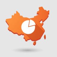 China map icon with a pie chart