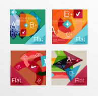 Flat design square shape infographic banner N35