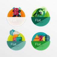 Set of flat design circle infographic icons N54