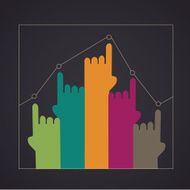 Pointing Hands Infographic Chart EPS 10 vector