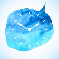 The watch dial on watercolor spot
