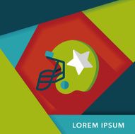 american football helmet flat icon with long shadow eps10 N13