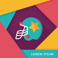 american football helmet flat icon with long shadow eps10 N15