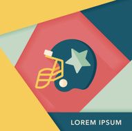 american football helmet flat icon with long shadow eps10 N16