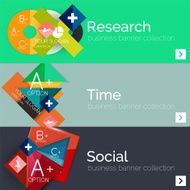 Flat design paper infographic banner set N174