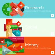 Flat design paper infographic banner set N175