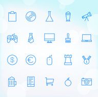 Trendy Thin Icons for web and mobile Set 16