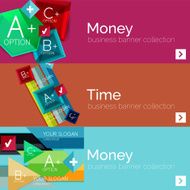 Flat design paper infographic banner set N177