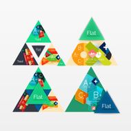 Flat design paper infographic banner set N178