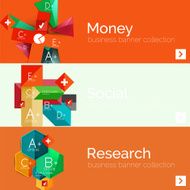 Flat design paper infographic banner set N180