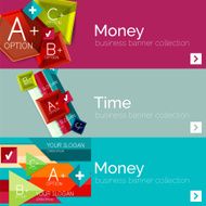 Flat design paper infographic banner set N183