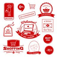 Online shopping signs set N2