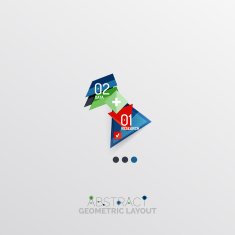 Glossy paper style geometric abstract infographic design N52