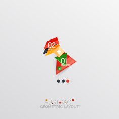 Glossy paper style geometric abstract infographic design N53