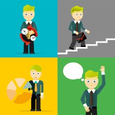 Set of businessman pose character concepts N37