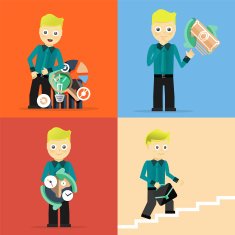 Set of businessman pose character concepts N43