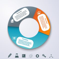 Fullcolor banners as element of the circles for infographics