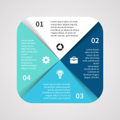 Vector square infographic Template for cycle diagram graph presentation and