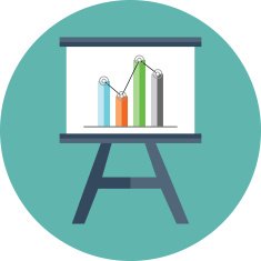Flat vector icon of presentation chart