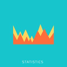Statistics flat style colorful vector icon