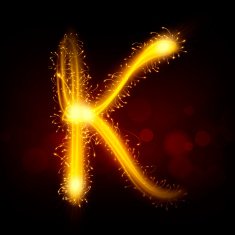 3d sparkler firework letter K