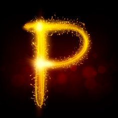 3d sparkler firework letter P