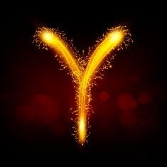 3d sparkler firework letter Y