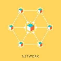 Network flat style colorful vector icon