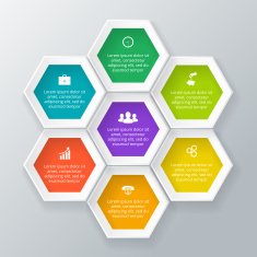 Vector hexagons for infographic N2