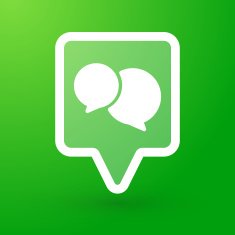 Square tooltip with a bubble sign