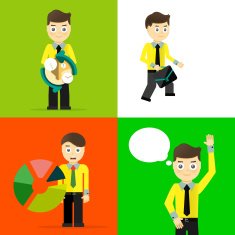Set of businessman pose character concepts N45