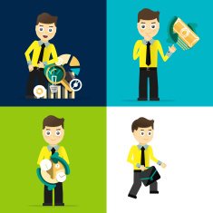 Set of businessman pose character concepts N46