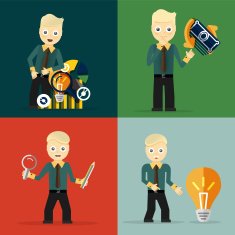 Set of businessman pose character concepts N47
