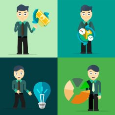 Set of businessman pose character concepts N49