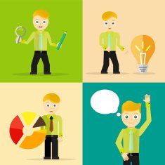 Set of businessman pose character concepts N50