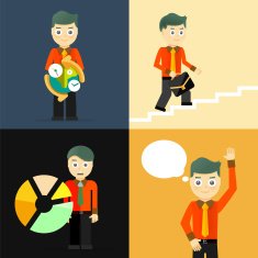 Set of businessman pose character concepts N52