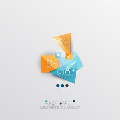 Glossy paper style geometric abstract infographic design N57