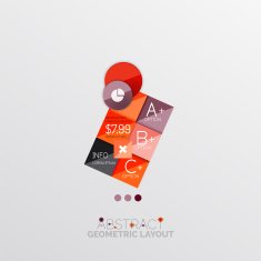Glossy paper style geometric abstract infographic design N58