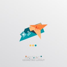 Glossy paper style geometric abstract infographic design N59