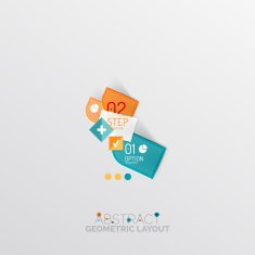 Glossy paper style geometric abstract infographic design N60