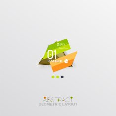 Glossy paper style geometric abstract infographic design N61