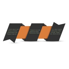 Black origami paper banner