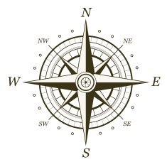 Classic wind rose isolated on white background
