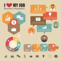 business infographic with people and icon