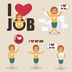 businesswoman love job character