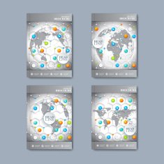 Modern vector set of brochures in the infographics style for N2