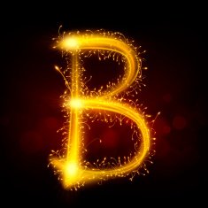 3d sparkler firework letter B