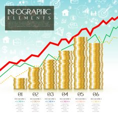 financial concept infographic template design