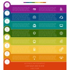Infographic strips numbered eight template