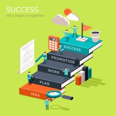 reach success concep flat 3d isometric infographic N2